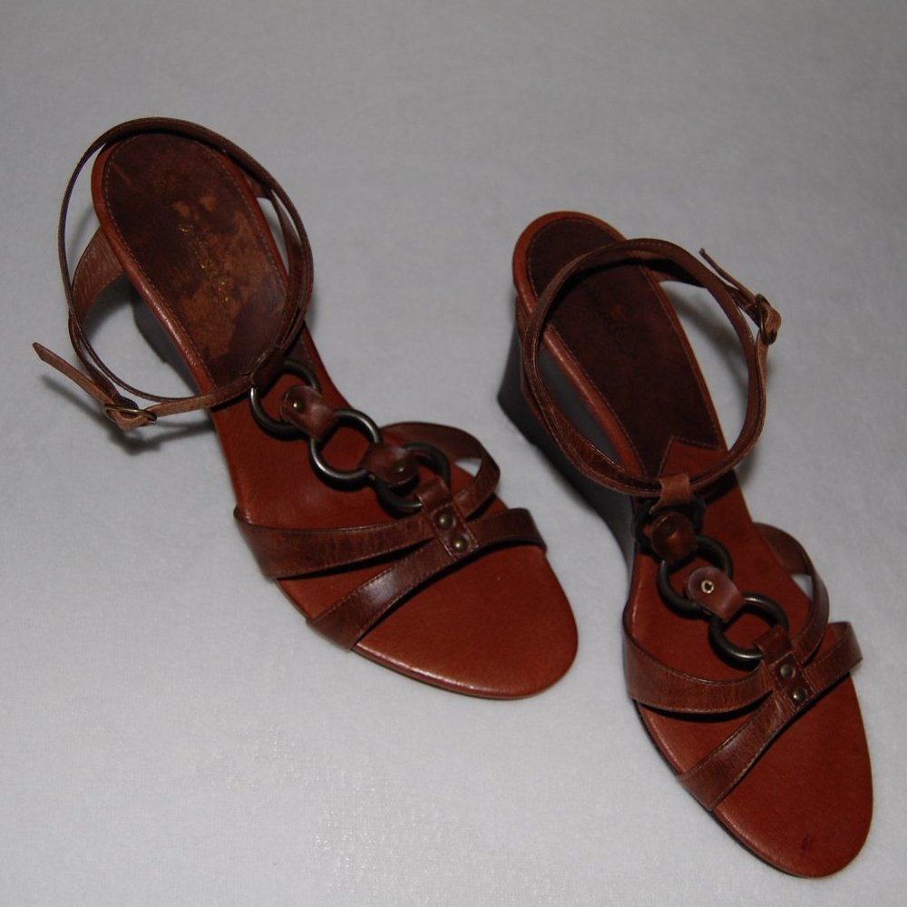NWOB Matisse Leather Wedge Sandals, Size 8M